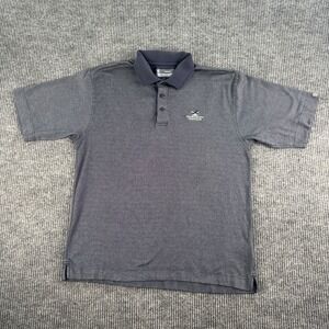 The Bitter End Yatch Club Polo Shirt Men Large Blue Birdseye Cutter & Buck Golf